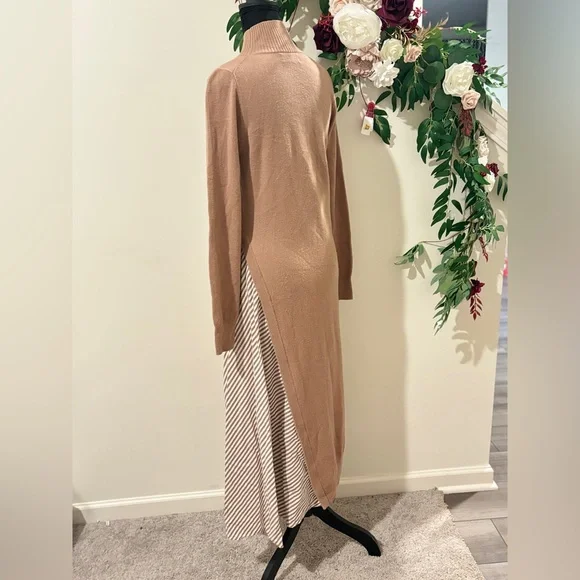 NAADAM Women's Brown Turtleneck Sweater Dress - Picture 6 of 9